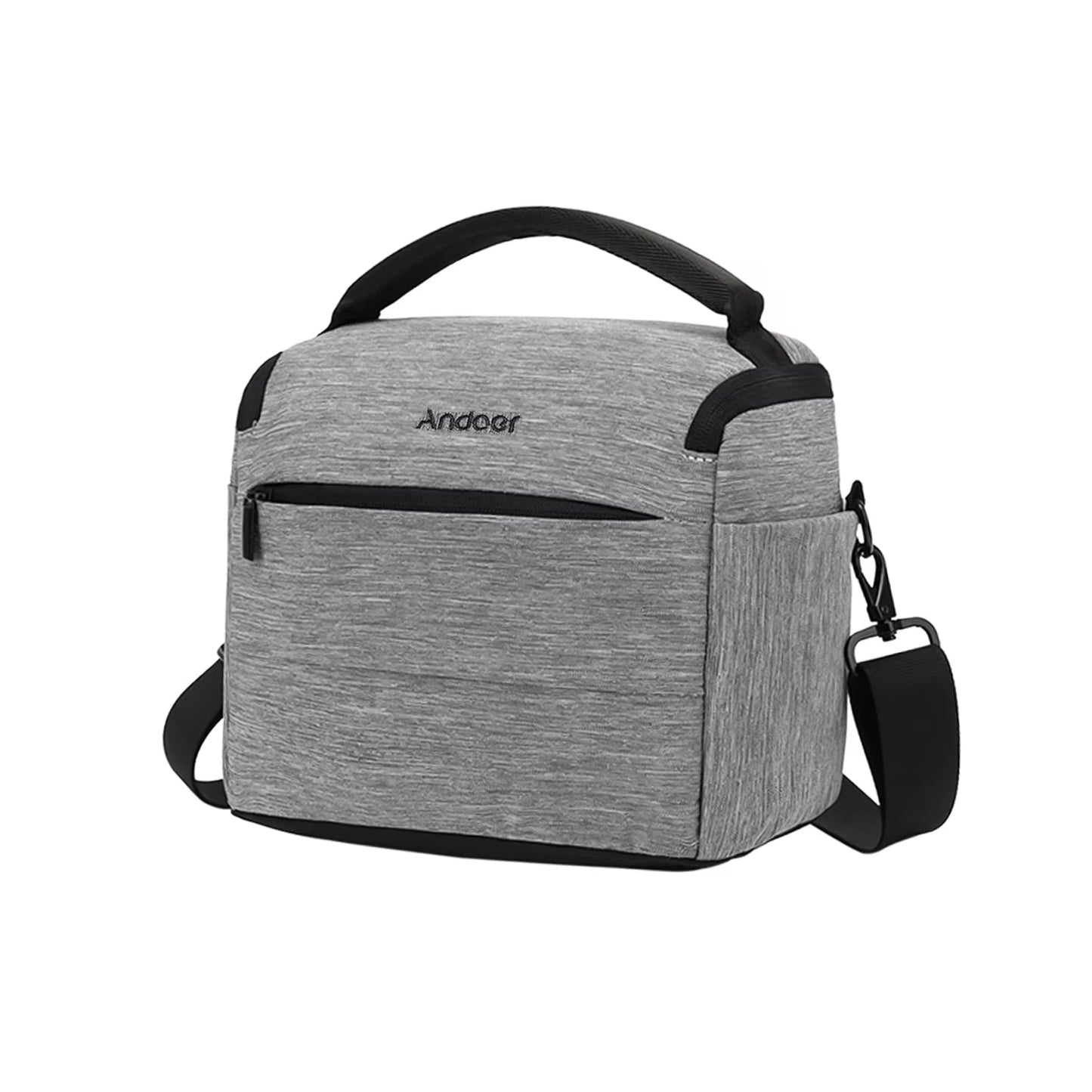 Cuboid-Shaped DSLR Camera Shoulder Bag Portable Fashion Polyester Camera Case for 1 Camera 2 Lenses and Small Accessorie