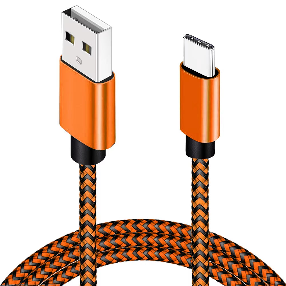 USB Type C Cable Date Sync 2.4A Fast Charging Nylon Braided Wire Charger Cable for Samsung Huawei Android Mobile Phone 1M 2M 3M