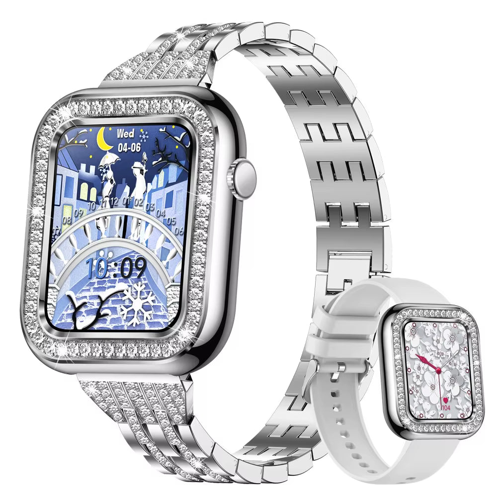 Women Smartwatch Bluetooth Call Waterproof Smart Watch Blood Pressure Oxygen Health Monitor Bracelet Ladies for Android Ios