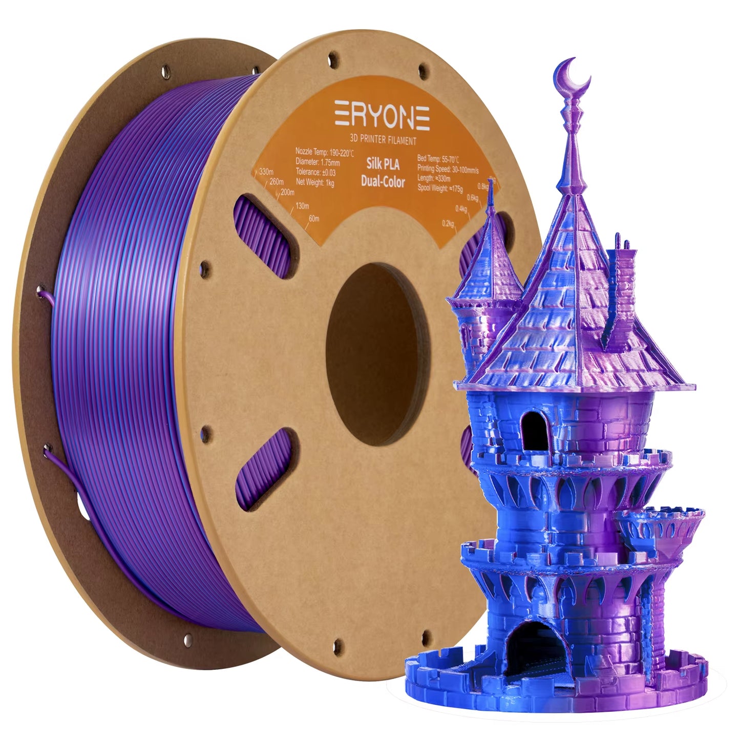 Dual Color Series Silk PLA and Matte PLA 1KG 1.75Mm Diameter High Quality Filament for FDM 3D Printing New Arrival