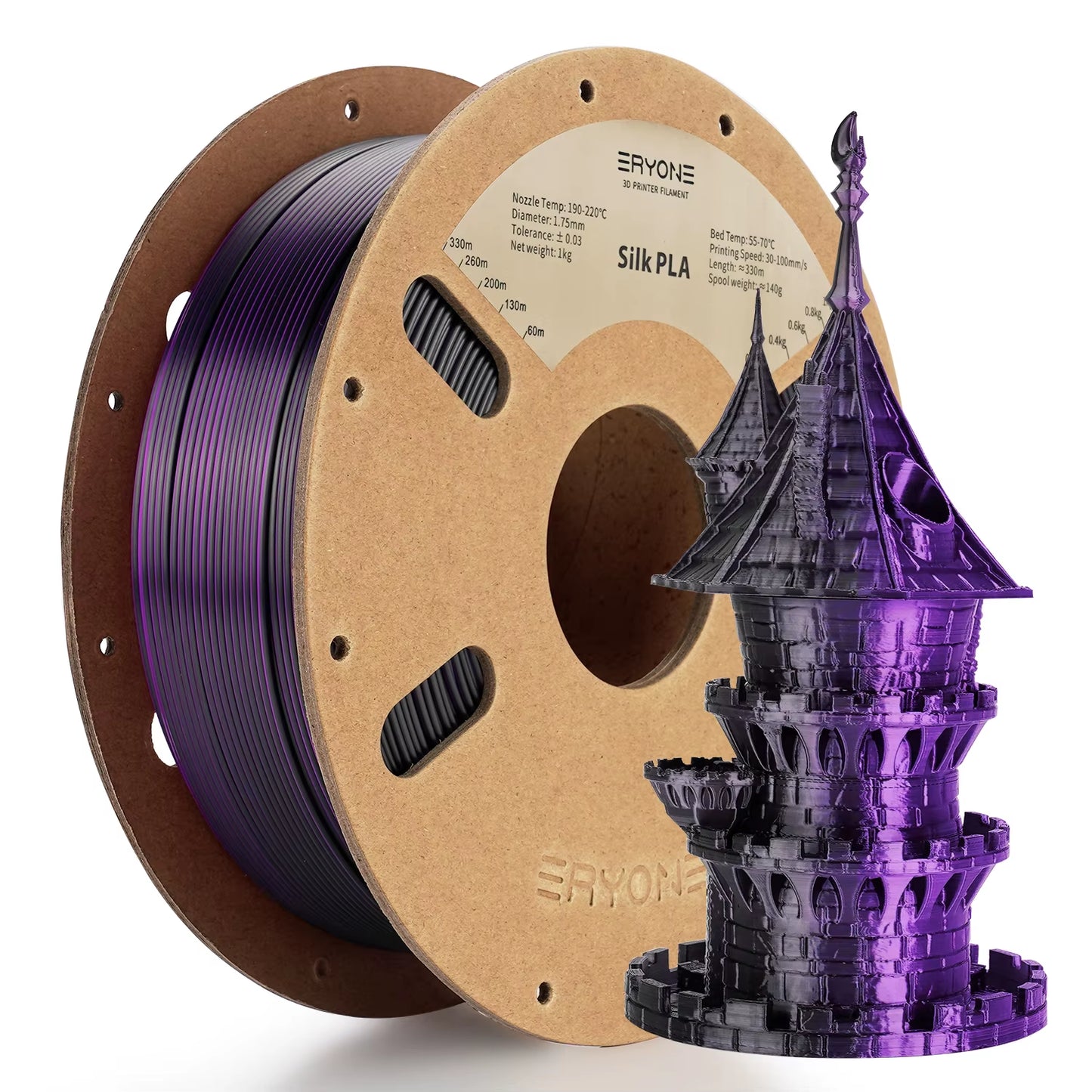 Dual Color Series Silk PLA and Matte PLA 1KG 1.75Mm Diameter High Quality Filament for FDM 3D Printing New Arrival