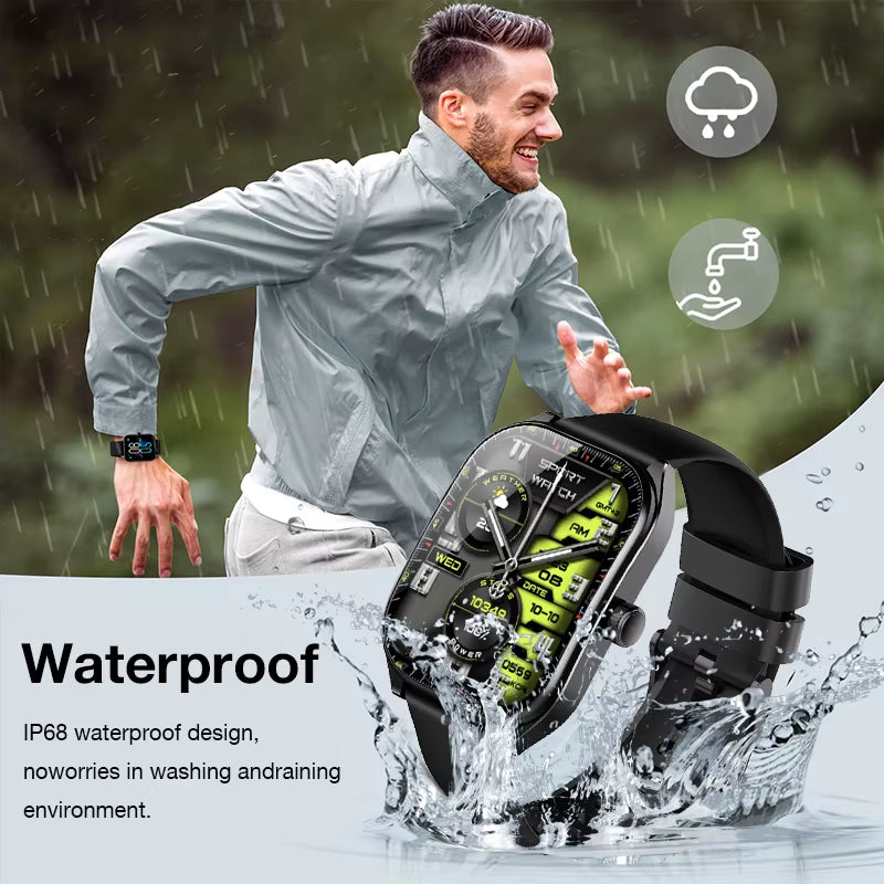 2.01" Curved Screen Smartwatch Men Call Sports Waterproof Wrist Watches Fitness Bracelet Women Watch Clock Smart Watch