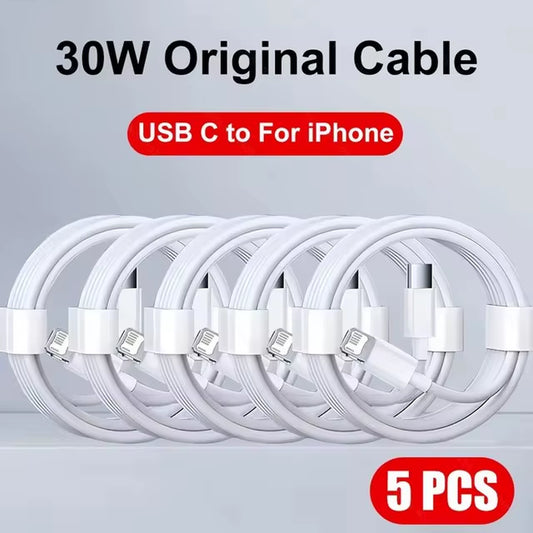 5-1Pcs 30W Fast Charging Cable for Apple Iphone 13 12 11 14 Pro Max Mini USB C Cable for X XR XS MAX 7 8 14 plus 6 Accessories