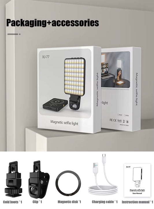 Magnetic Mini LED Ring Light Selfie Light for Iphone 16 Pro/16 Pro Max/15 Pro/15 Pro Max/14 Pro /13 Pro Max for Streaming Tiktok