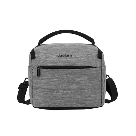 Cuboid-Shaped DSLR Camera Shoulder Bag Portable Fashion Polyester Camera Case for 1 Camera 2 Lenses and Small Accessorie