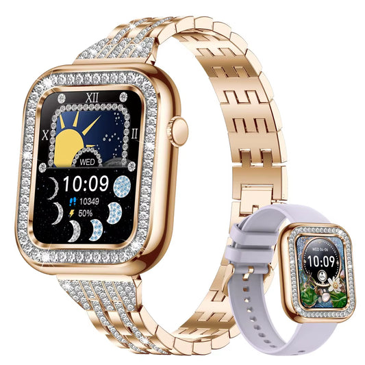 Women Smartwatch Bluetooth Call Waterproof Smart Watch Blood Pressure Oxygen Health Monitor Bracelet Ladies for Android Ios