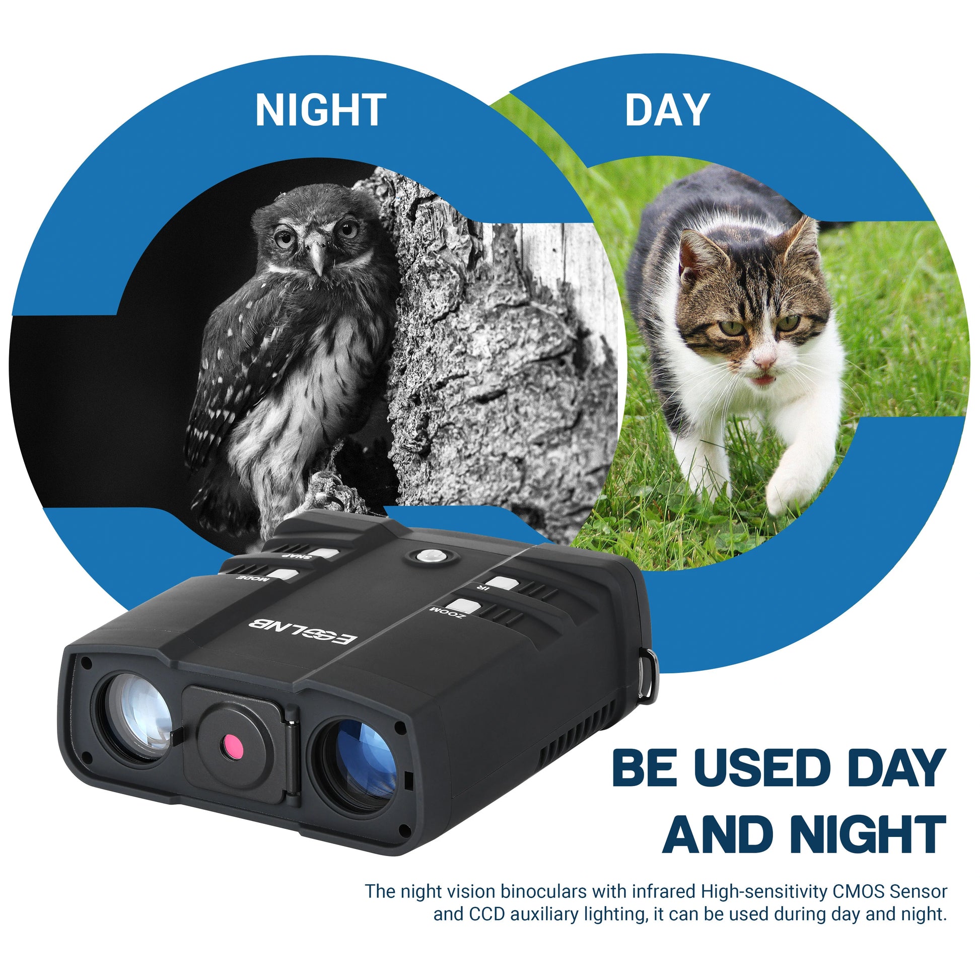 [UK Direct]  HD Night Vision Binoculars 64G 1920X1080 Digital Telescope Night Vision Goggles Viewing Telescope with Storage Bag ES1104