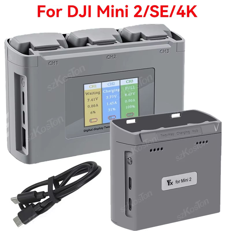 For  Mavic Mini 2/SE Mini 4K Battery Charging Hub Drone Battery Charger Charge 2/3-Way Battery Mini 2/SE Drone Accessories