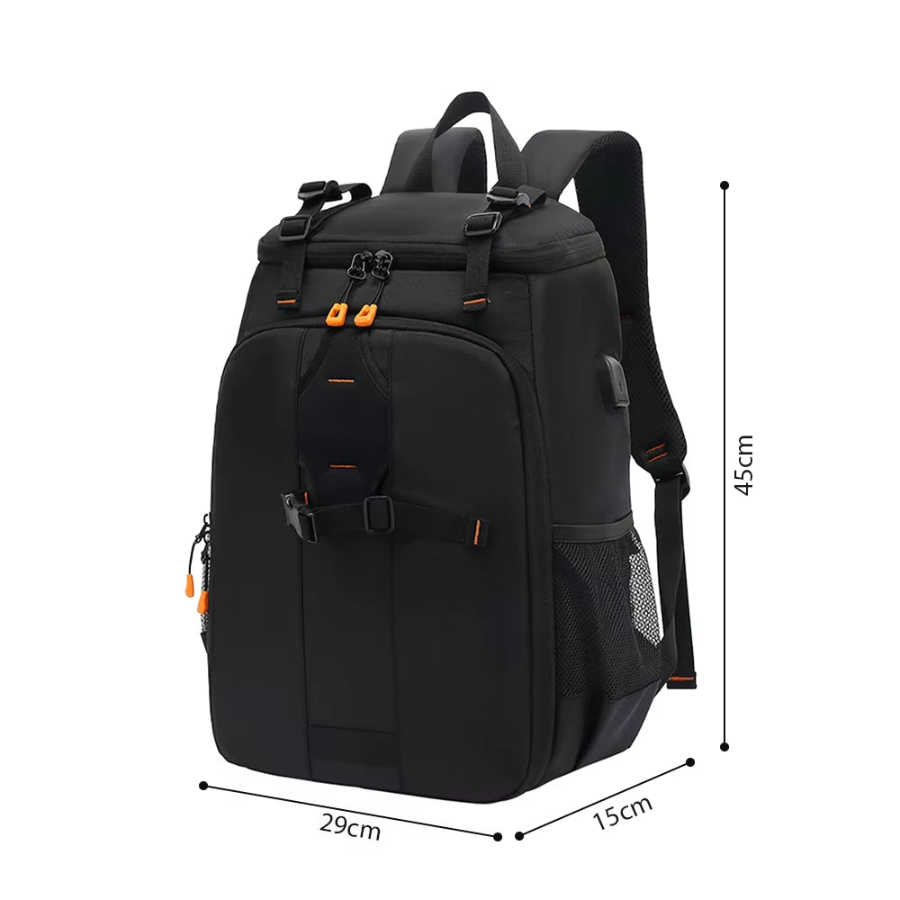 Camera Backpack Water-Resistant Camera Bag Photography Backpack Large Capacity Camera Case with Tripod Holder 15.6 Inch Laptop