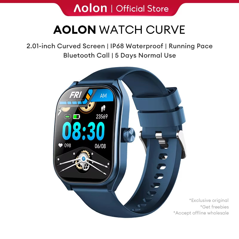 2.01" Curved Screen Smartwatch Men Call Sports Waterproof Wrist Watches Fitness Bracelet Women Watch Clock Smart Watch