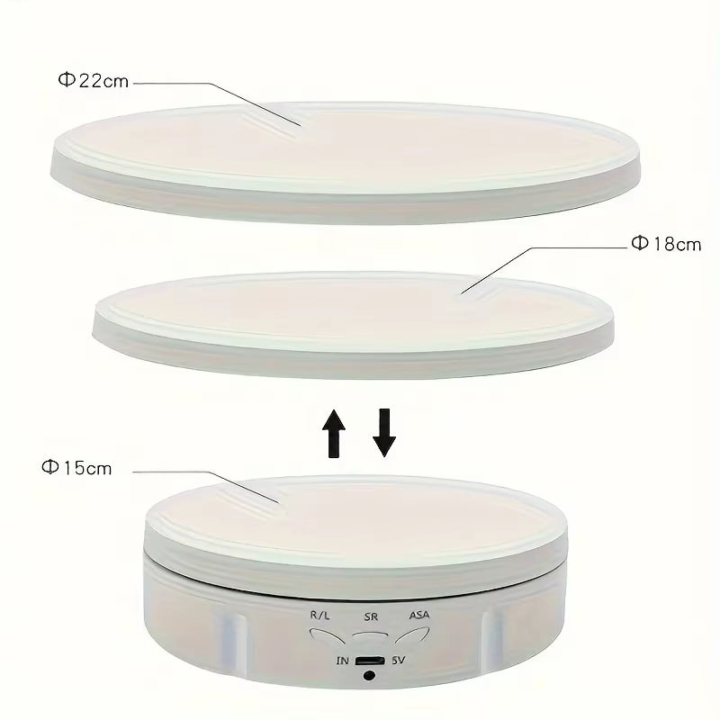 Photography Turntable Electric Rotating Display Stand 360 Degree with Remote Control Motorized Turntable for Photos or Videos