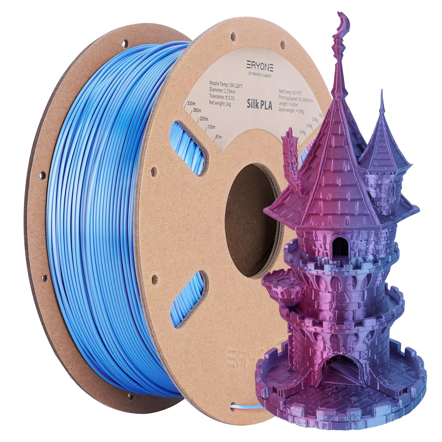 Dual Color Series Silk PLA and Matte PLA 1KG 1.75Mm Diameter High Quality Filament for FDM 3D Printing New Arrival