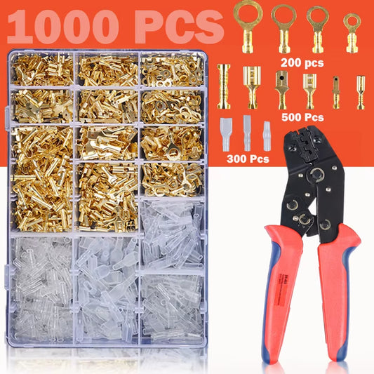 Male Female Wire Box Insulated Cable Macho Connector 2.8/6.3Mm Electrical Crimp Terminals Termin Spade Connectors Assorted Kit