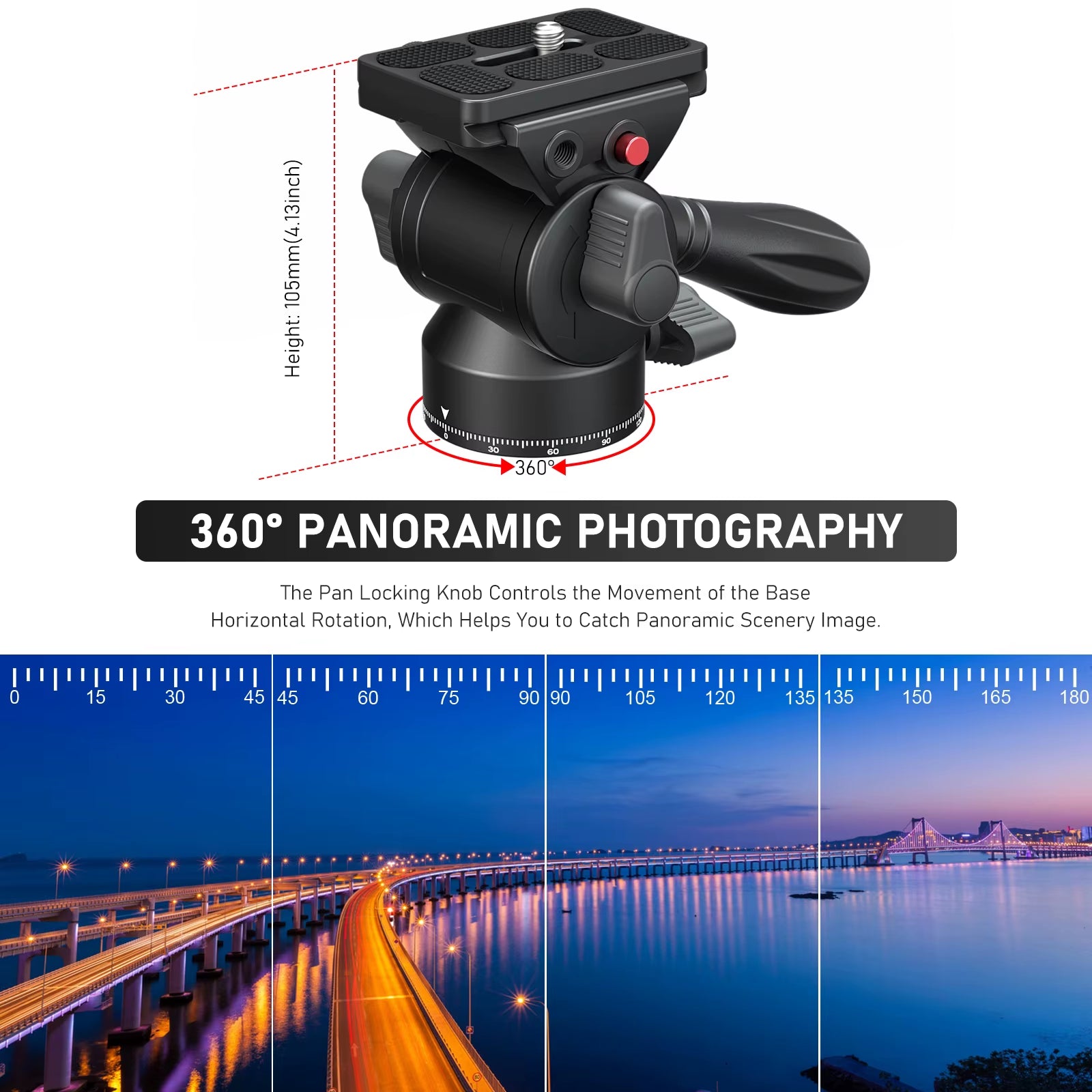 Video Head Hydraulic Fluid Handle Adjusta Panoramic Mini Tripod Head for Camera Mount V1N  Arca Swiss Q.R Plate Load 4Kg