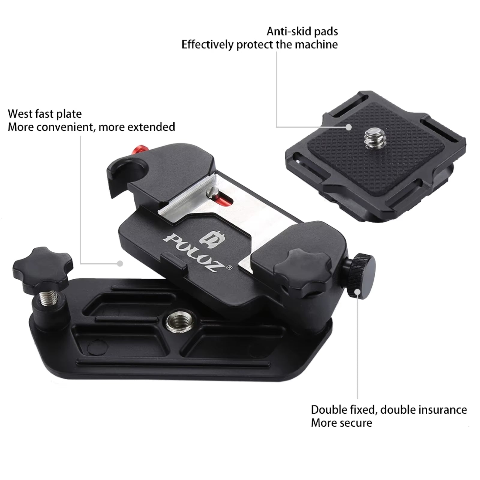 Capture Camera Clip Aluminum Alloy Quick Release Clip with Plate