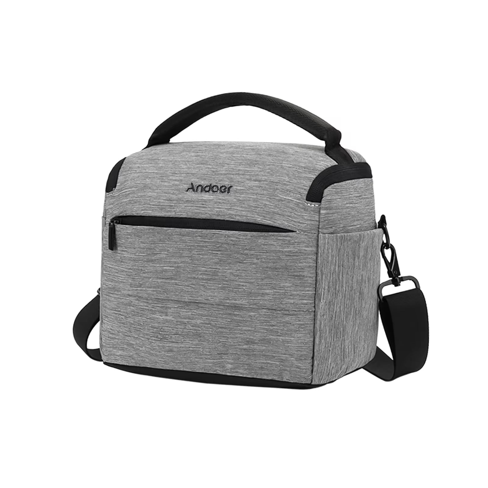 Cuboid-Shaped DSLR Camera Shoulder Bag Portable Fashion Polyester Camera Case for 1 Camera 2 Lenses and Small Accessorie