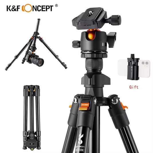 62.99 Inch Camera Tripod for DSLR Portable Aluminum Travel Tripod with 360 Degree Panorama Ball Head Quick Release