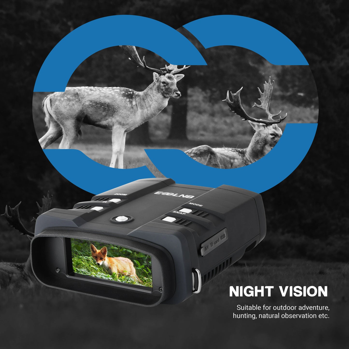 [UK Direct]  HD Night Vision Binoculars 64G 1920X1080 Digital Telescope Night Vision Goggles Viewing Telescope with Storage Bag ES1104